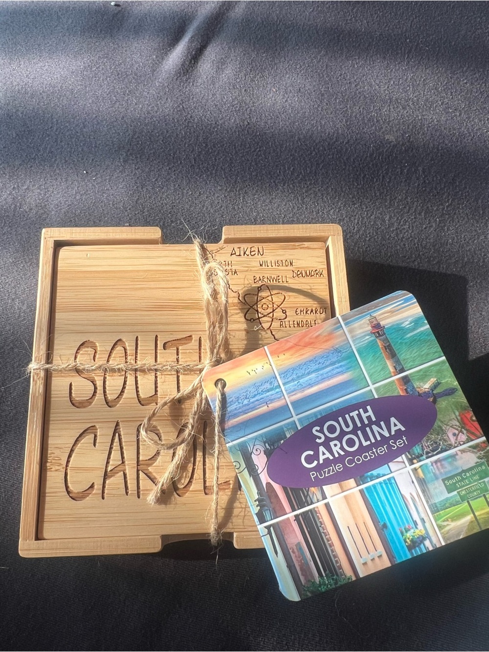 Totally Bamboo South Carolina Puzzle Coaster Set, new with tag